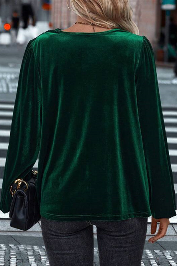 Velvet Long-sleeved Loose Casual Top