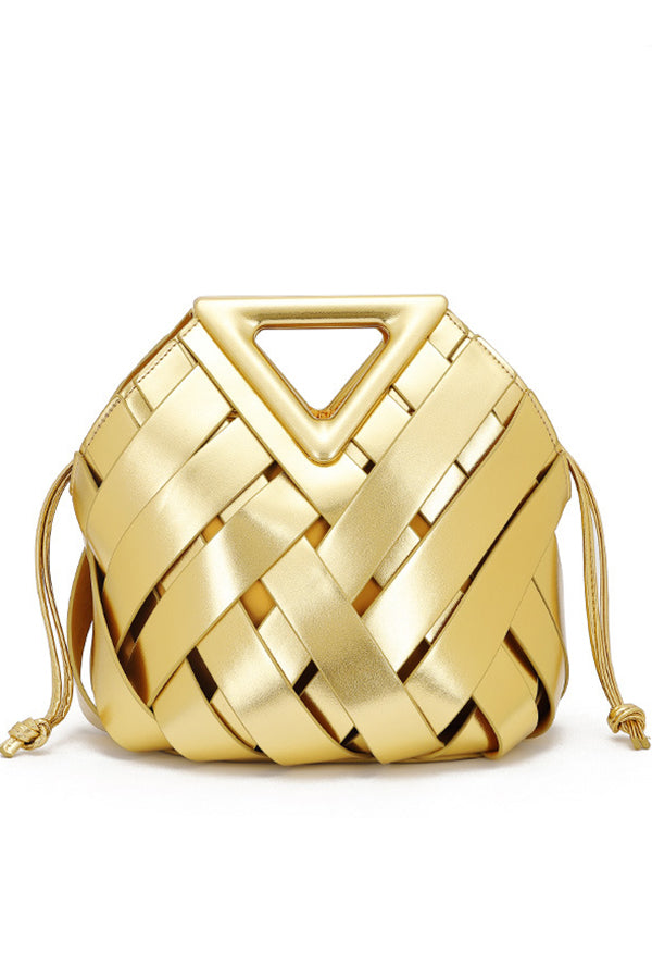 Triangle Woven Large-capacity Handbag