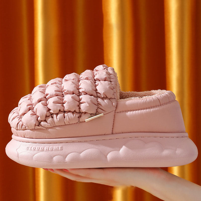 Winter Grid Household Warm Cotton Shoes