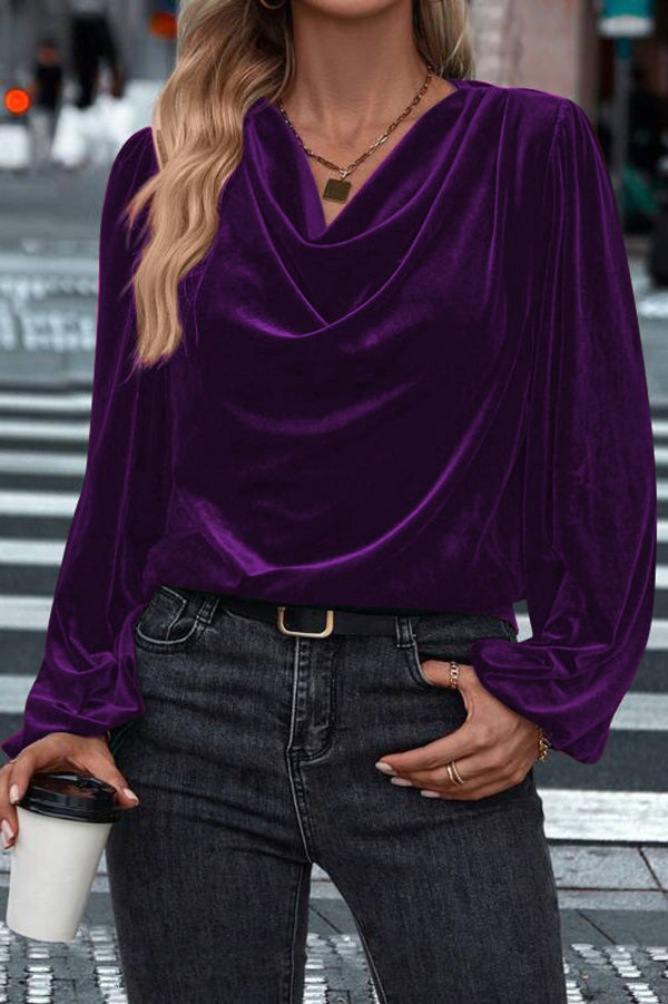 Velvet Long-sleeved Loose Casual Top