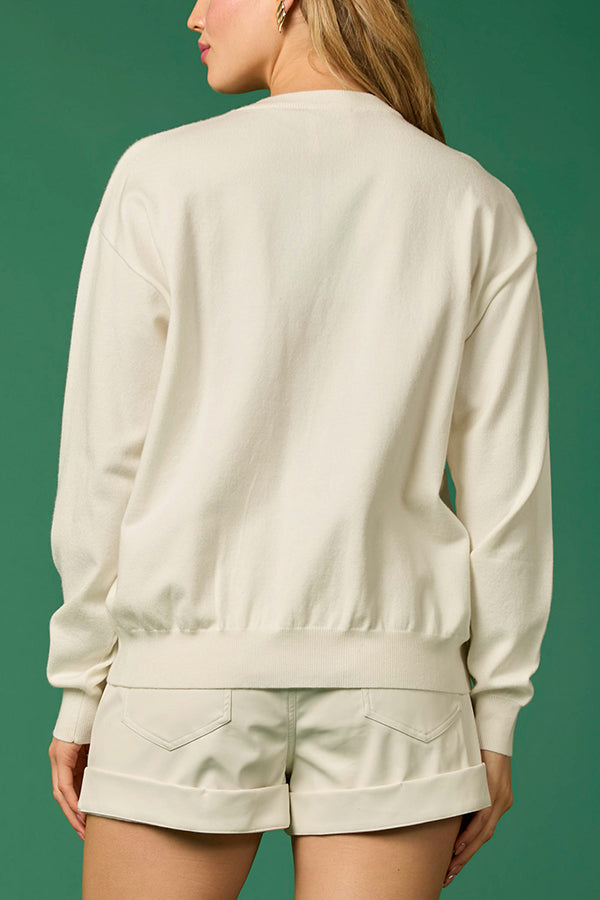 Christmas Soldier Sequined Casual Sweatshirt