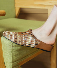 Minimally Casual Beige Breathable Slide Sandals Splicing Lace Up