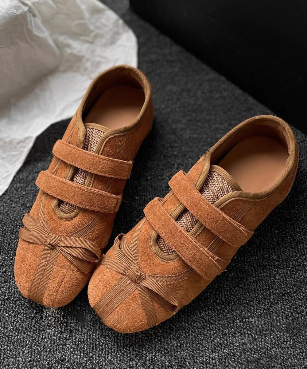 Casual Versatile Splicing Soft Flat Shoes Green Suede