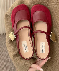 Beige Buckle Strap Splicing Slide Sandals