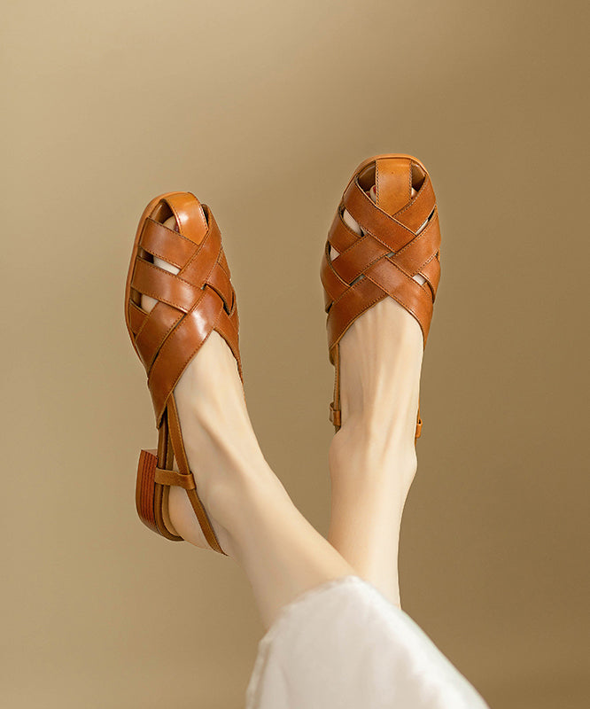Comfy Yellow Splicing Hollow Out Sandals