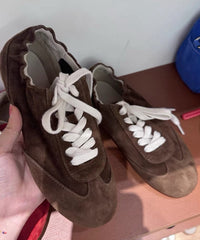 New Handmade Red Lace Up Sports Flats Shoes