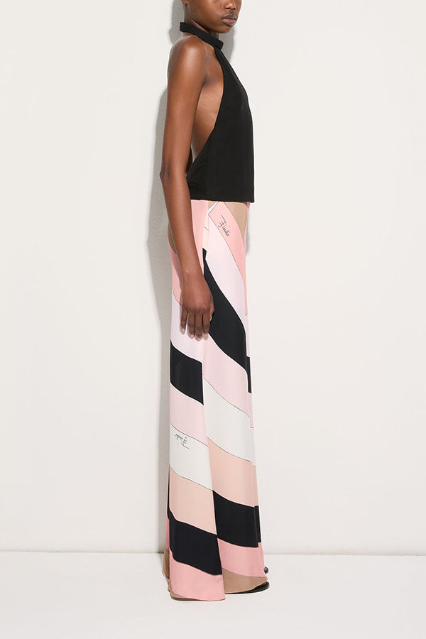 Unique Printed Backless Casual Wide Leg Jumpsuit