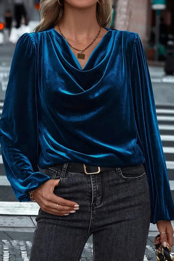 Velvet Long-sleeved Loose Casual Top