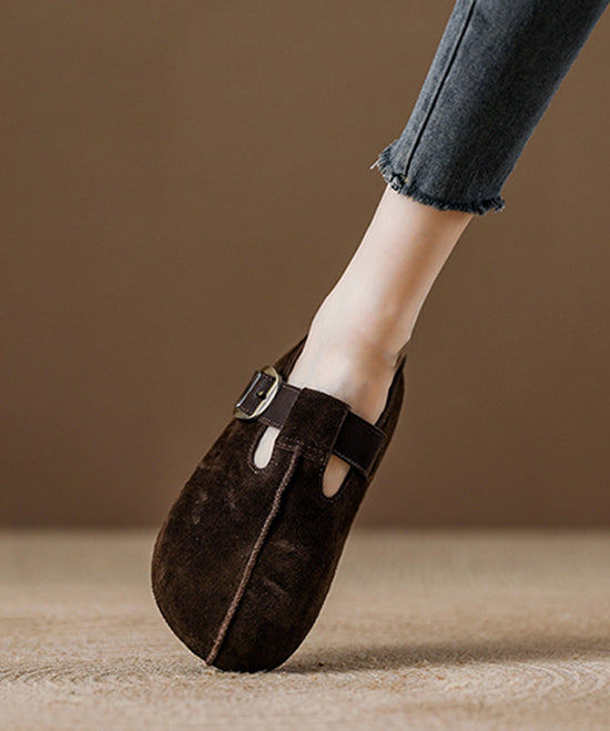 Splicing Platform Flat Shoes Red Suede Fuzzy Wool Lined