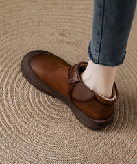 Red Platform Cowhide Leather Comfy Splicing Boots