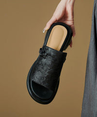 Green Splicing Platform Slide Sandals Peep Toe