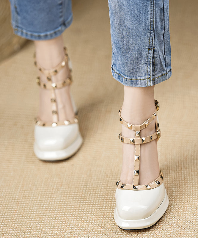 Mulberry Sandals Chunky Sheepskin Splicing Rivet