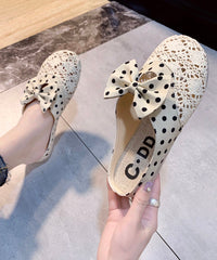 Black Bow Splicing Chic Breathable Mesh Slide Sandals