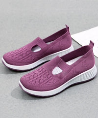 Platform Flat Shoes For Casual Pink Breathable Mesh