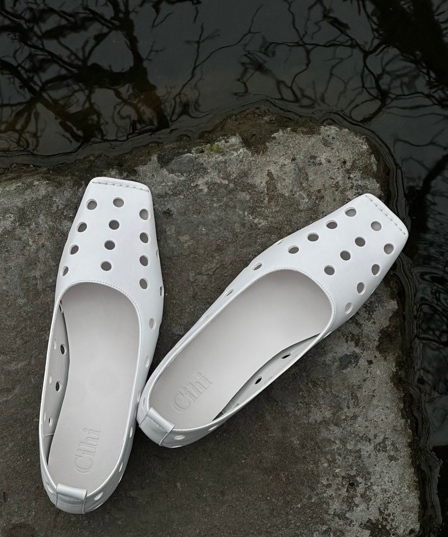 Classy Splicing Flat Shoes Brown Sheepskin Hollow Out