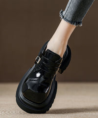 Red Loafer Shoes Platform Faux Leather