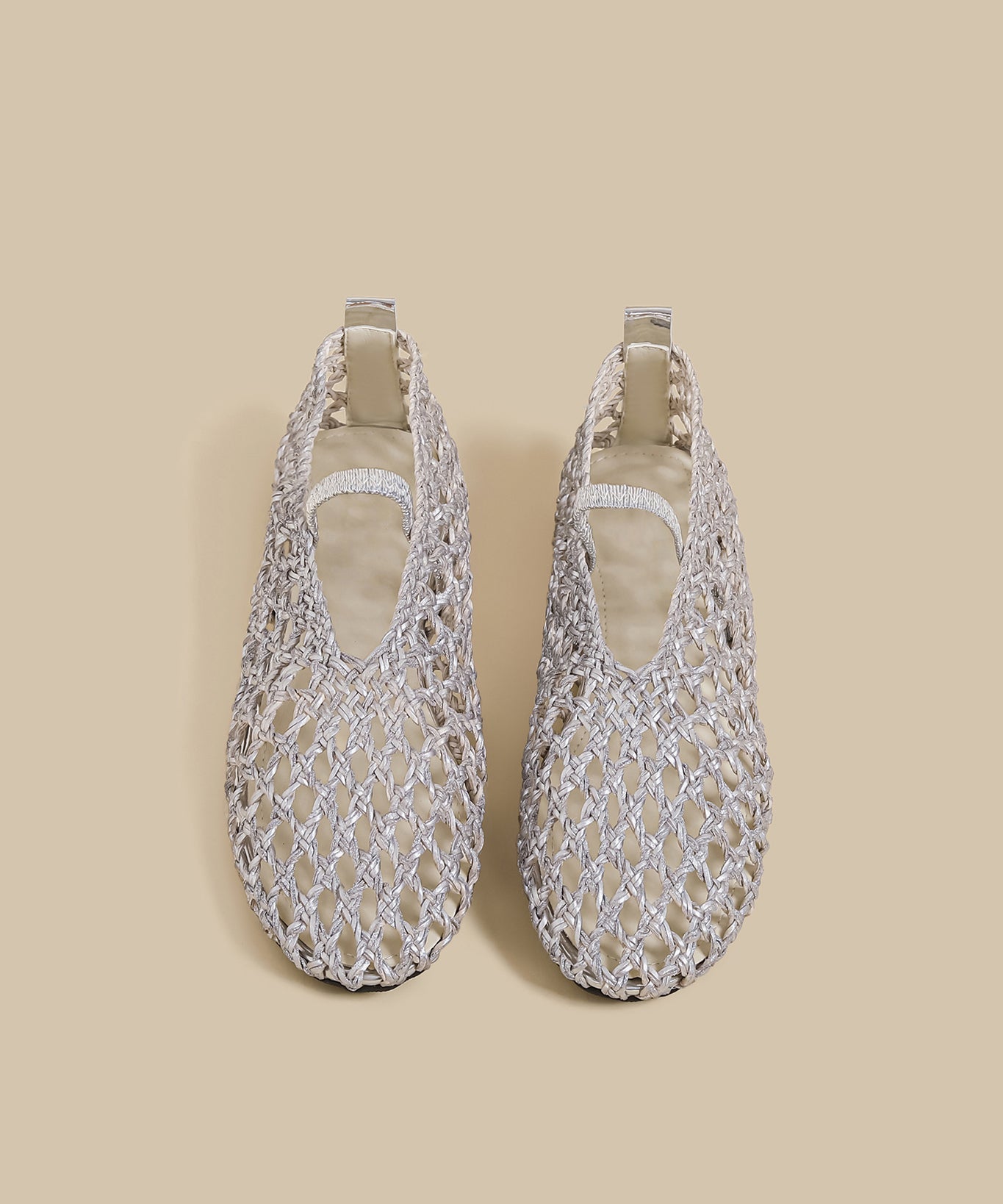 Silver Hollow Out Breathable Splicing New Sandals