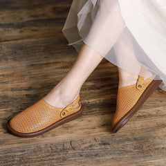 Vintage Hollow Leather Casual Sandals/Slippers