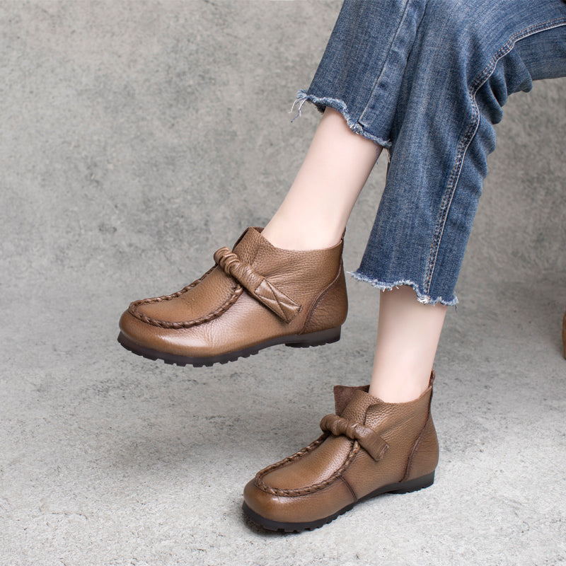 Autumn Retro Soft Leather Casual Shoes