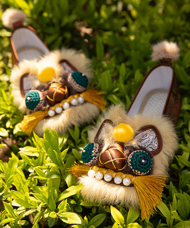 Handmade Flats Comfortable Tiger Head Shoes