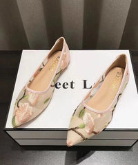 Spring Embroidery Mesh Flat Shoes