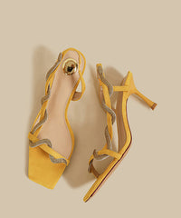 Black Sandals High Heel Suede Fitted Splicing Peep Toe