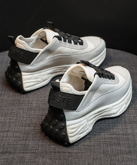 Casual Blue Lace Up Splicing Platform Shoes