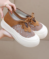 Black Casual Splicing Breathable Mesh Platform Flat Feet Shoes