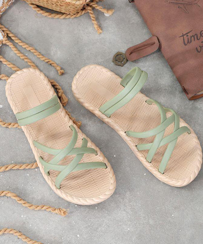 Roman Style Black Beach Slide Sandals