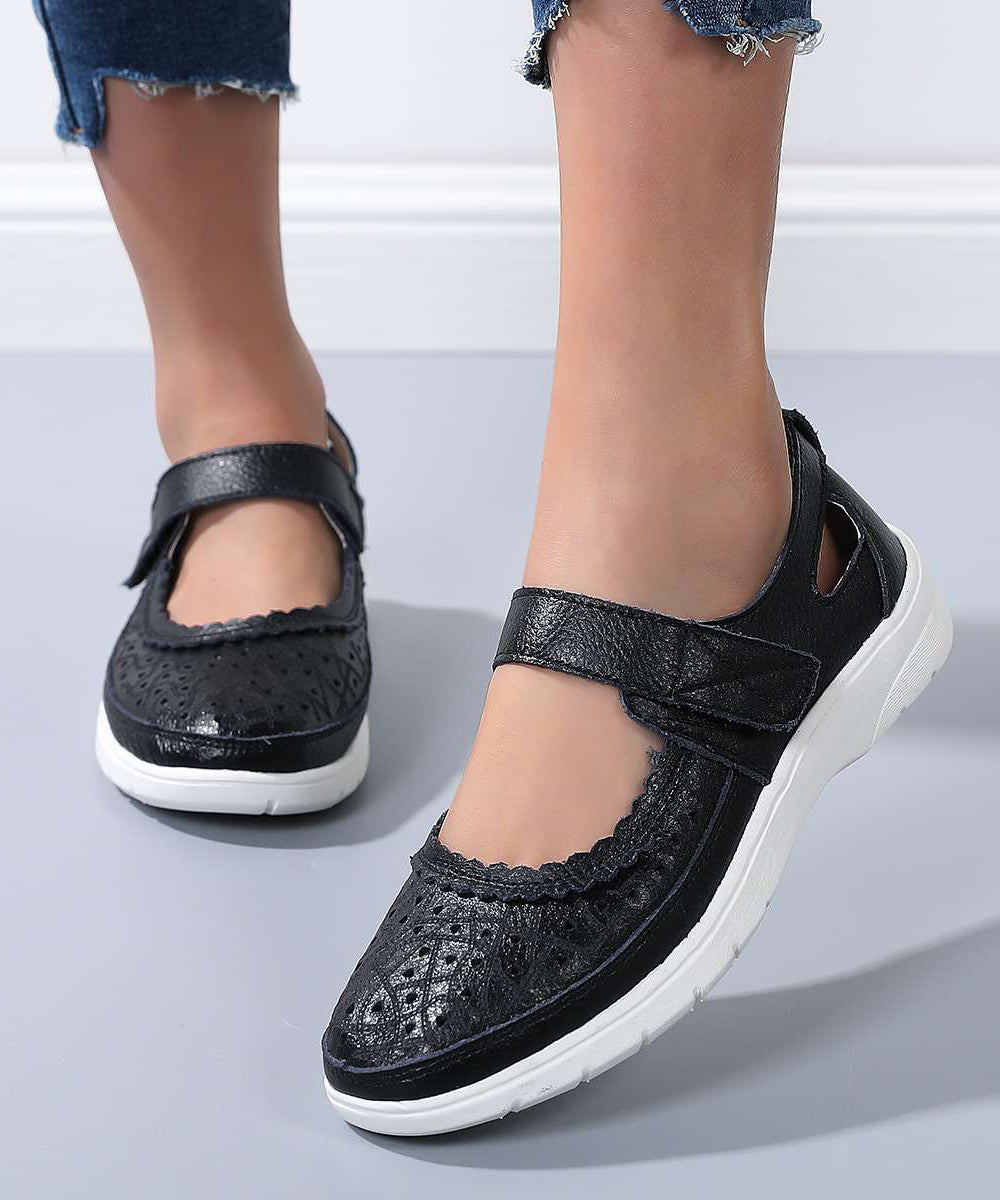 Summer Comfortable Cowhide Leather Sandals Hollow Out