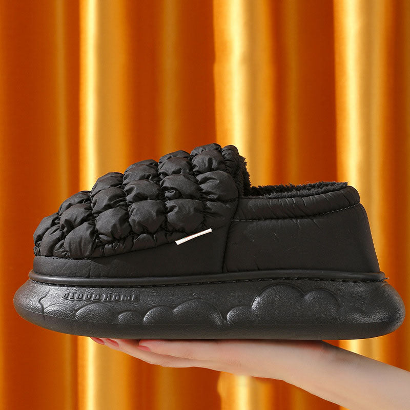 Winter Grid Household Warm Cotton Shoes
