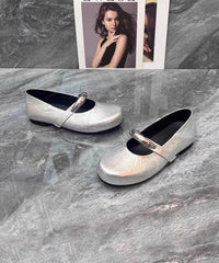 Beautiful Splicing Comfy Flat Shoes Black Faux Leather