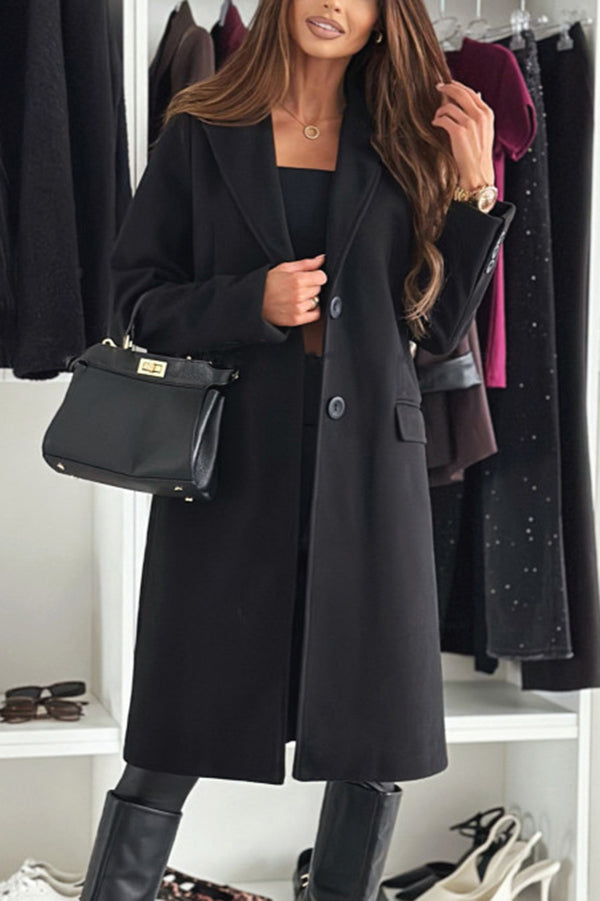 Casual Lapel Long Sleeve Single Breasted Loose Coat