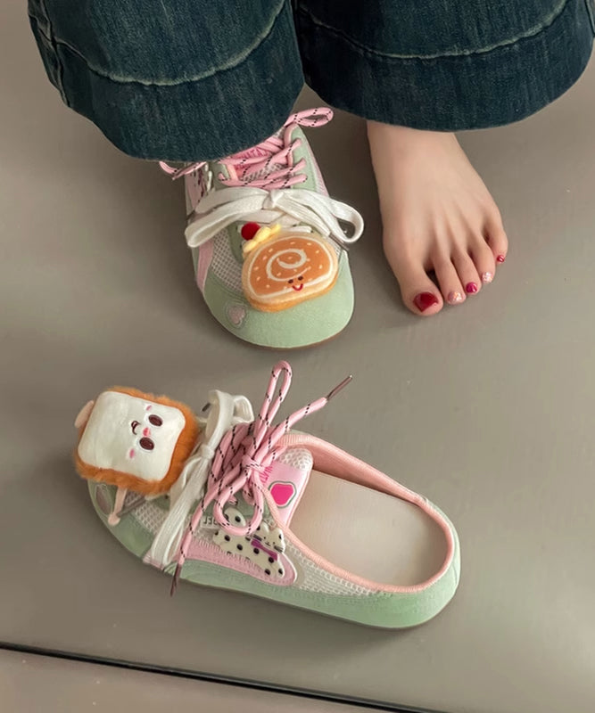 Stylish Cute Red Lace Up Breathable Mesh Slide Sandals