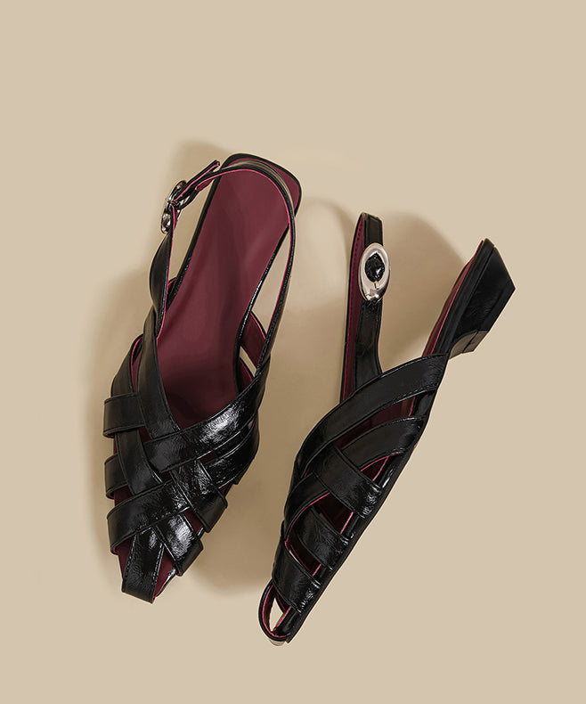 Silver Faux Leather Hollow Out Splicing Hiking Sandals