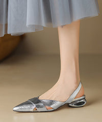 French Red Pointed Toe Hollow Out Flat Feet Shoes