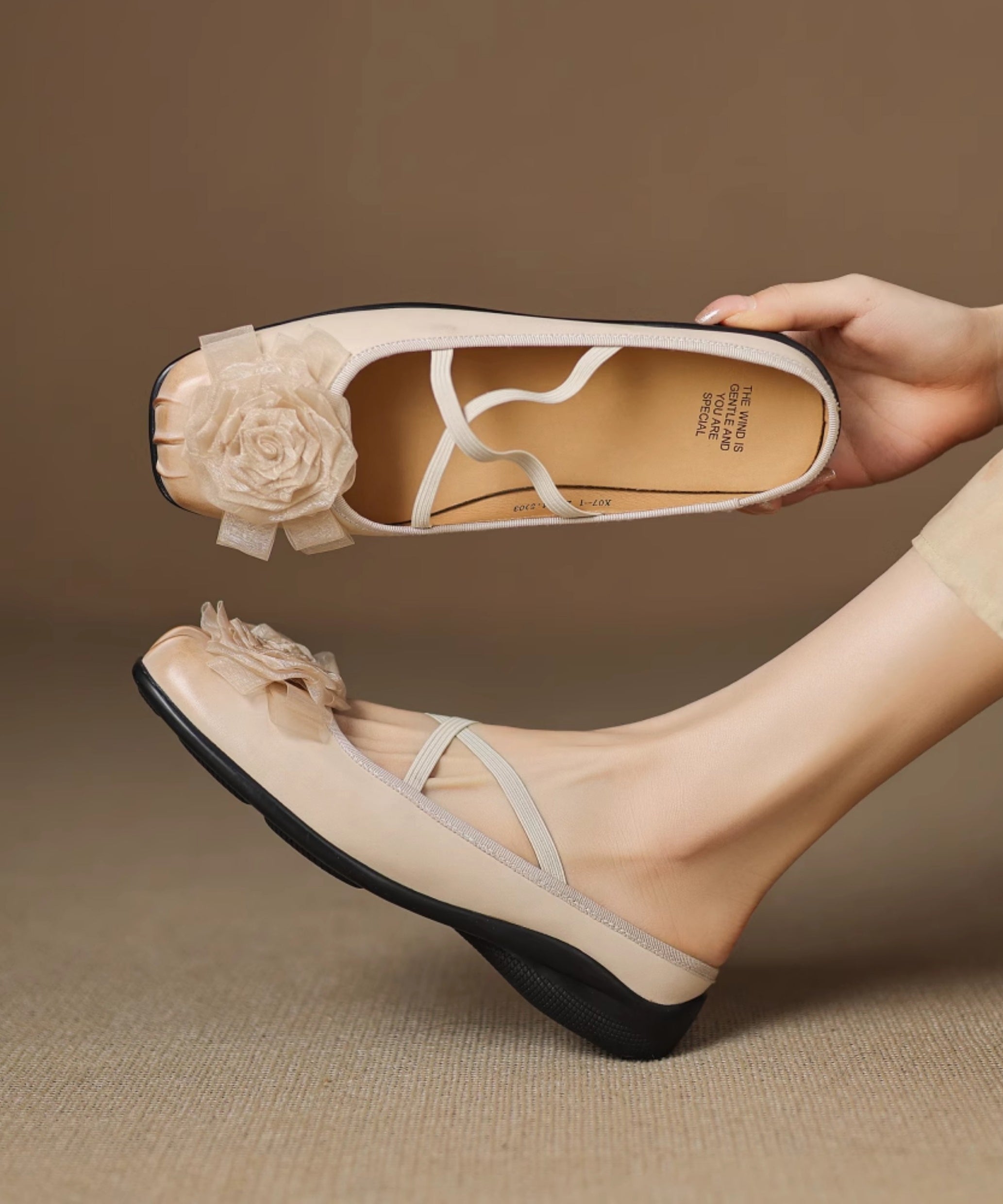 Purple Cowhide Leather Splicing Floral Slide Sandals