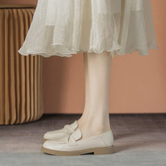 Autumn Soft Solid Leather Casual Flat Loafers