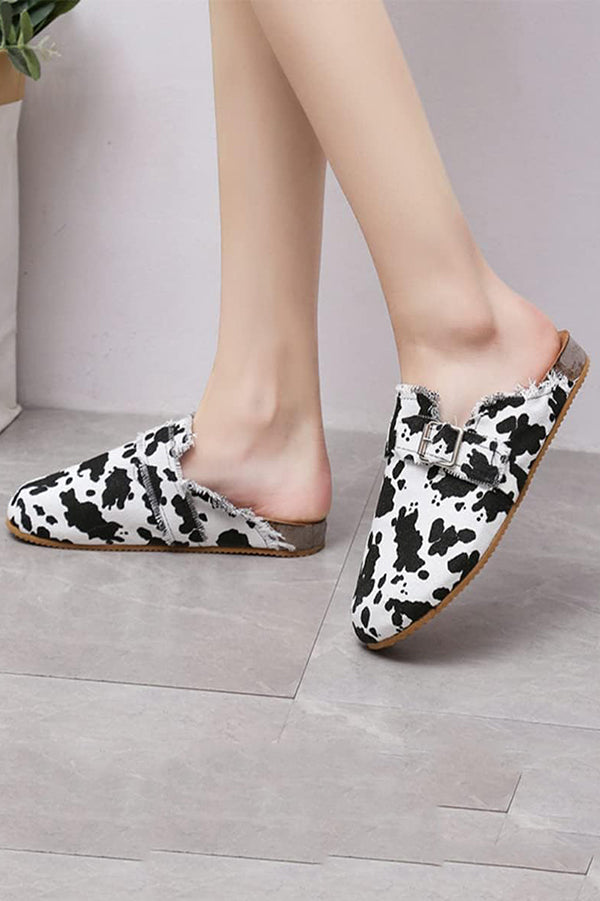 Printed Raw Edge Flat Casual Shoes