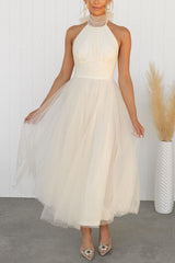 French fairy, ethereal chiffon patchwork detail suspender long dress