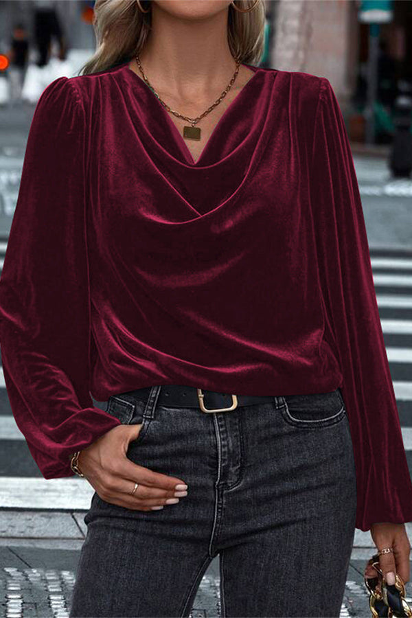 Velvet Long-sleeved Loose Casual Top