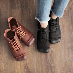 Round Toe Leather Casual Shoes