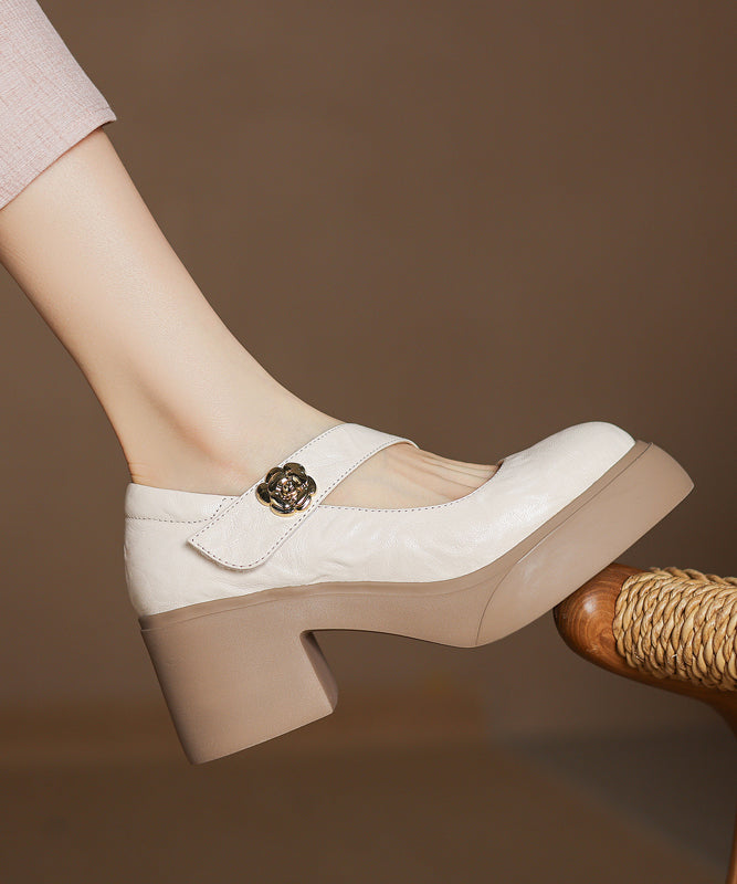 Fashion Splicing Chunky Loafer Shoes Black Sheepskin