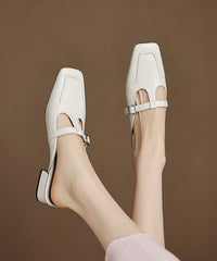 Comfy Splicing Chunky Blue Sheepskin Slide Sandals