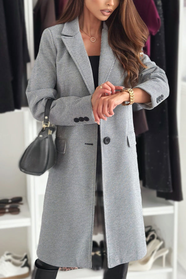 Casual Lapel Long Sleeve Single Breasted Loose Coat