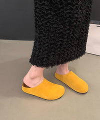 Autumn Khaki Suede Platform Slide Sandals