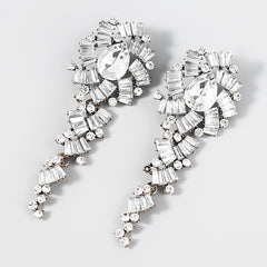Retro Alloy Acrylic Flower Long Earrings