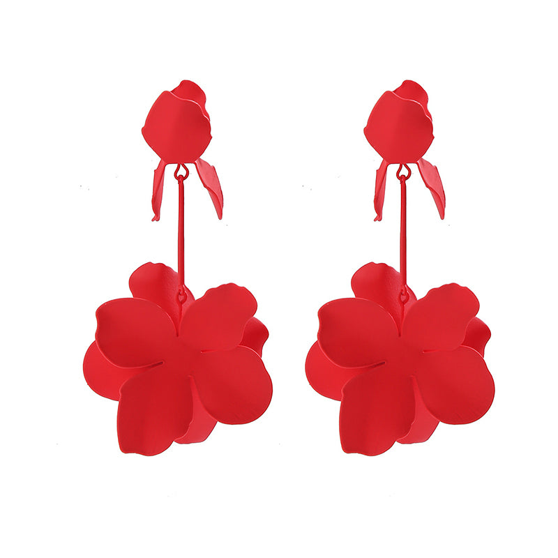 Dopamine Flower Retro Metal Stud Earrings