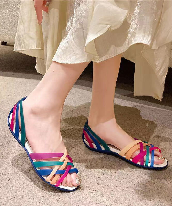 Summer Colorful Navy Jelly Hollow Out Walking Sandals