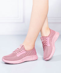 Black Hollow Out Breathable Mesh Splicing Flats